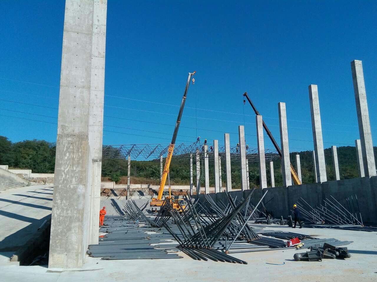 江门威海搅拌站网架